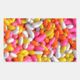 Kleurrijke regenboogspringen rechthoekige sticker