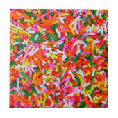 Kleurrijke regenboogspringen tegeltje (Voorkant)