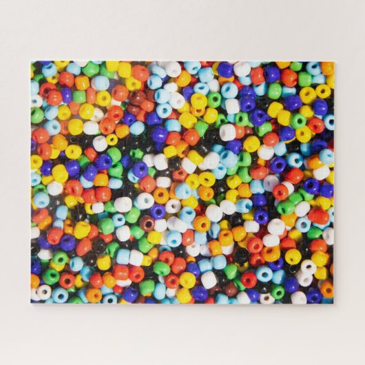 Kleurrijke regenboogstapel van kralen legpuzzel (Horizontaal)