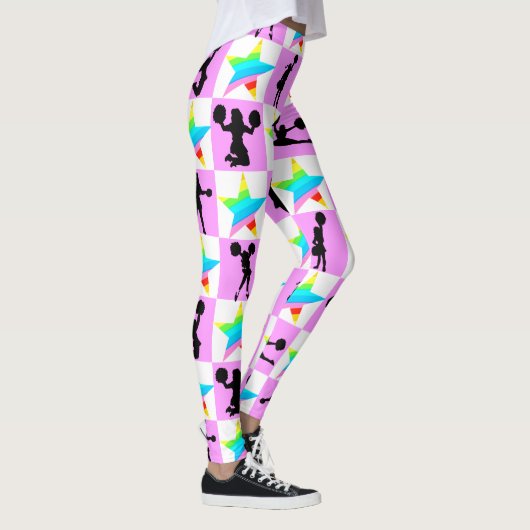 KLEURRIJKE REGENBOOGSTER CHEERLEADING LEGGINGS (Rechts)