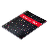 Kleurrijke regenboogsterstrips Cute Black Notitieboek (Linkerzijde)