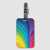 Kleurrijke regenboogstralen hedendaags bagagelabel (Voorkant (verticaal))