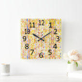 Kleurrijke regenboogstralen Verticale patroonklokk Vierkante Klok (Huis)