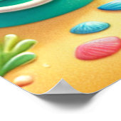 Kleurrijke Regenboogstrand Kinderkamer Poster (Hoek)