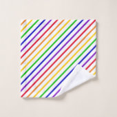 Kleurrijke regenboogstrepen en monogram bad handdoek (Wasdoekje)