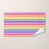Kleurrijke regenboogstrepen en monogram bad handdoek (Handdoek)