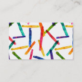 Kleurrijke regenboogstrepen interieurontwerp visitekaartje (Achterkant)