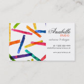 Kleurrijke regenboogstrepen interieurontwerp visitekaartje (Voorkant)
