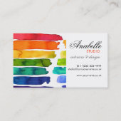 Kleurrijke regenboogstrepen interieurontwerp visitekaartje (Voorkant)