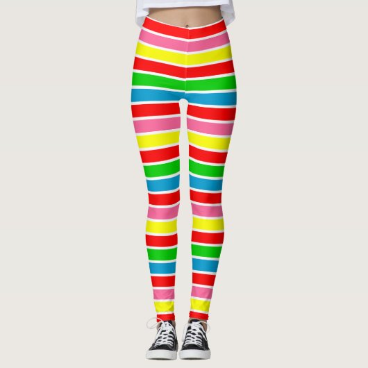 Kleurrijke regenboogstrepen Legging (Voorkant)
