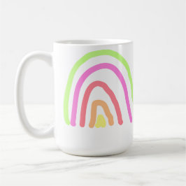 Kleurrijke regenboogstrepen voegen lerarennaam jaa koffiemok