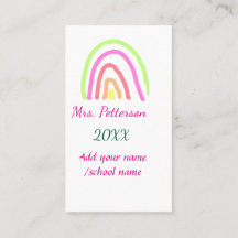 Kleurrijke regenboogstrepen voegen lerarennaam jaa