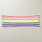 Kleurrijke regenboogstripes Gay Pride Lichaamskussen (Achterkant)