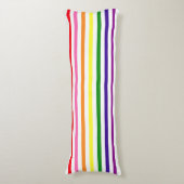Kleurrijke regenboogstripes Gay Pride Lichaamskussen (Voorkant Verticaal)