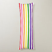 Kleurrijke regenboogstripes Gay Pride Lichaamskussen (Achterkant (Verticaal))