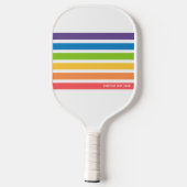 Kleurrijke regenboogstripes met Retro - Aangepaste Pickleball Paddle (Achterkant)