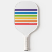Kleurrijke regenboogstripes met Retro - Aangepaste Pickleball Paddle (Voorkant)