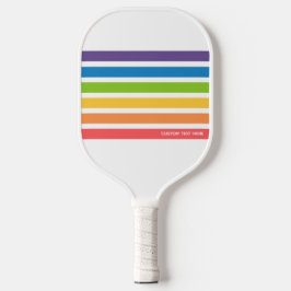 Kleurrijke regenboogstripes met Retro - Aangepaste Pickleball Paddle