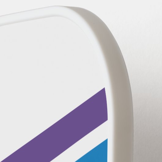 Kleurrijke regenboogstripes met Retro - Aangepaste Pickleball Paddle (Links Detail)