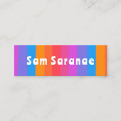 Kleurrijke regenboogstripes minimalistisch koelapp mini visitekaartje (Voorkant)