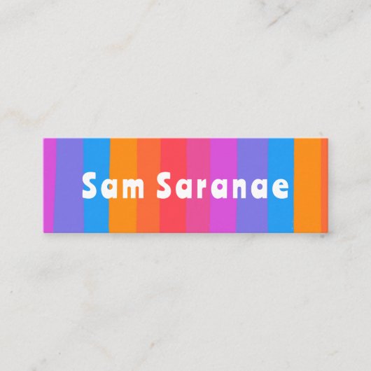 Kleurrijke regenboogstripes minimalistisch koelapp mini visitekaartje (Voorkant)