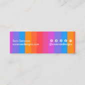 Kleurrijke regenboogstripes minimalistisch koelapp mini visitekaartje (Achterkant)