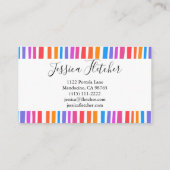 Kleurrijke regenboogstripes minimalistisch legant visitekaartje (Achterkant)