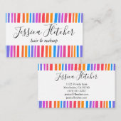 Kleurrijke regenboogstripes minimalistisch legant visitekaartje (Voorkant / Achterkant)