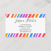 Kleurrijke regenboogstripes minimalistisch legant visitekaartje (Achterkant)