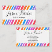 Kleurrijke regenboogstripes minimalistisch legant visitekaartje (Voorkant / Achterkant)