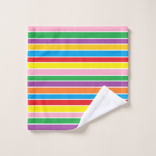 Kleurrijke regenboogstrips bad handdoek (Wasdoekje)