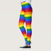 Kleurrijke regenboogstrips Leggings (Links)