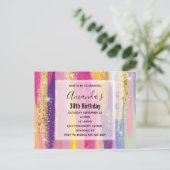 Kleurrijke regenboogstrips met Faux Gold Glitter Briefkaart (Staand voorkant)