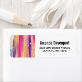 Kleurrijke regenboogstrips met Faux Gold Glitter Etiket (Insitu)