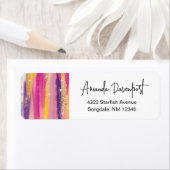 Kleurrijke regenboogstrips met Faux Gold Glitter Etiket (Insitu)