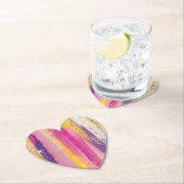 Kleurrijke regenboogstrips met Faux Gold Glitter Kartonnen Onderzetters (Insitu)