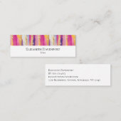 Kleurrijke regenboogstrips met Faux Gold Glitter Mini Visitekaartje (Voorkant / Achterkant)