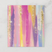 Kleurrijke regenboogstrips met Faux Gold Glitter Plaatskaartje (Buitenkant ongevouwen)