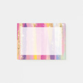 Kleurrijke regenboogstrips met Faux Gold Glitter Post-it® Notes (Voorkant)