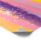 Kleurrijke regenboogstrips met Faux Gold Glitter Poster (Hoek)