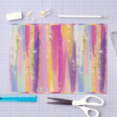 Kleurrijke regenboogstrips met Faux Gold Glitter Tissuepapier (Craft)