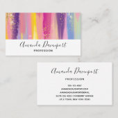 Kleurrijke regenboogstrips met Faux Gold Glitter Visitekaartje (Voorkant / Achterkant)