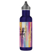 Kleurrijke regenboogstrips met Faux Gold Glitter Waterfles (Rechts)