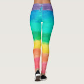 Kleurrijke regenboogstrips Summer Vibes Leggings (Achterkant)