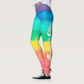 Kleurrijke regenboogstrips Summer Vibes Leggings (Links)
