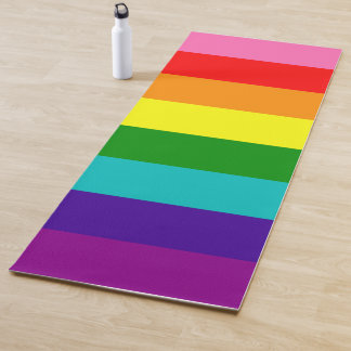 Kleurrijke regenboogstrips Yoga Mat