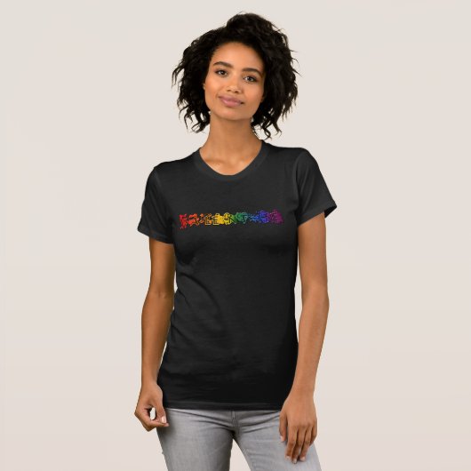 Kleurrijke regenboogtekst Hartelijk Valentijn T-shirt (Voorkant volledig)