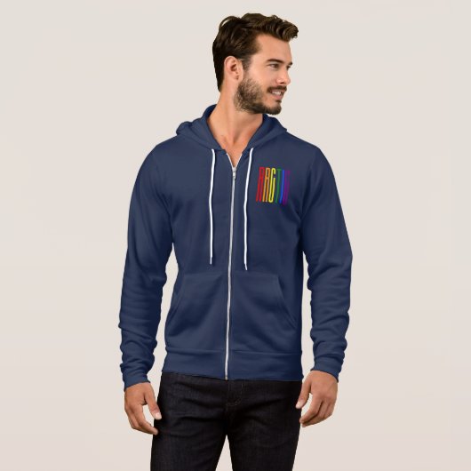 Kleurrijke regenboogtekst LGBTQ Arctic Gay Pride L Hoodie (Voorkant volledig)