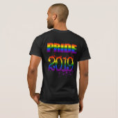 Kleurrijke regenboogtekst LGBTQ Gay Pride 2019 T-shirt (Achterkant volledig)