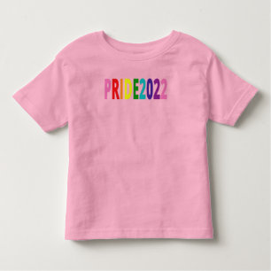Kleurrijke regenboogtekst LGBTQ Gay Pride 2022 Kinder Shirts